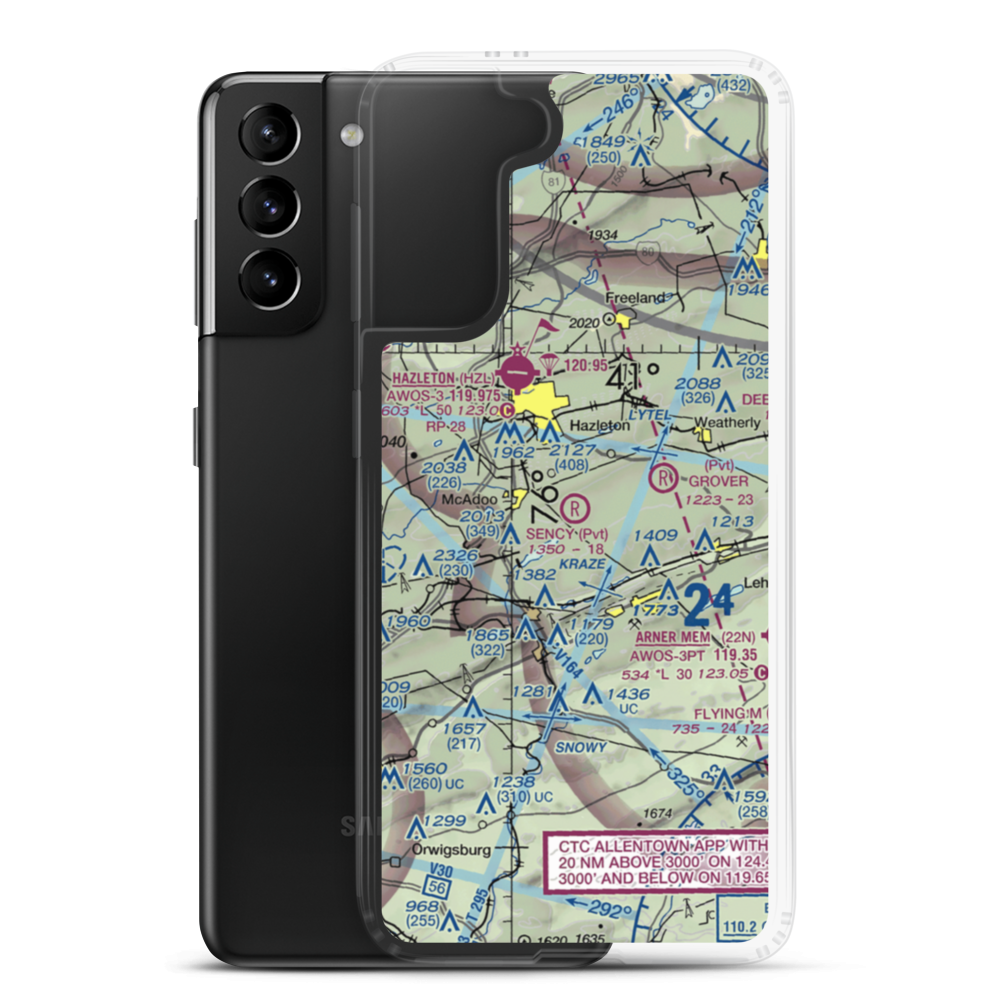 Sency Airport (55PA) VFR Sectional Samsung Case Samsung Galaxy S21 Plus model shown