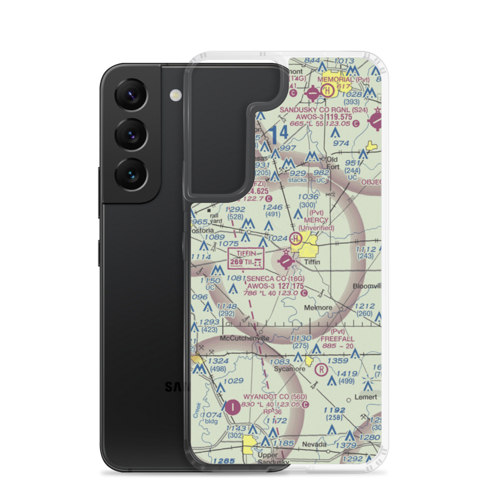 Seneca County Airport (16G) VFR Sectional Samsung Case Samsung Galaxy S22 model shown