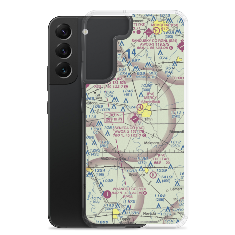 Seneca County Airport (16G) VFR Sectional Samsung Case Samsung Galaxy S22 Plus model shown