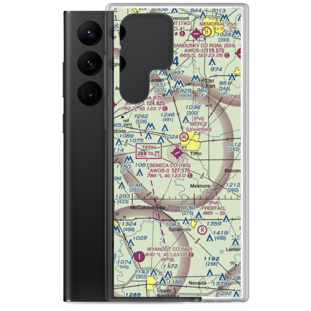 Seneca County Airport (16G) VFR Sectional Samsung Case Samsung Galaxy S22 Ultra model shown