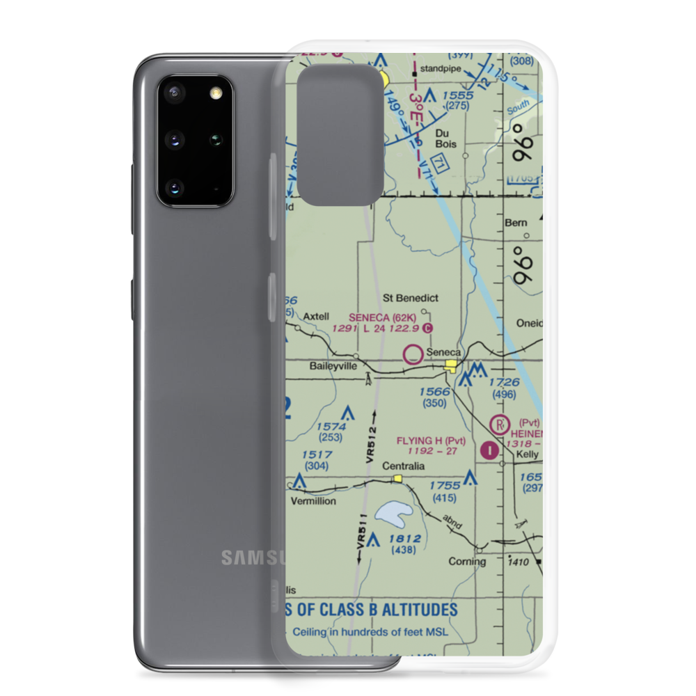 Seneca Municipal Airport (62K) VFR Sectional Samsung Case Samsung Galaxy S20 Plus model shown