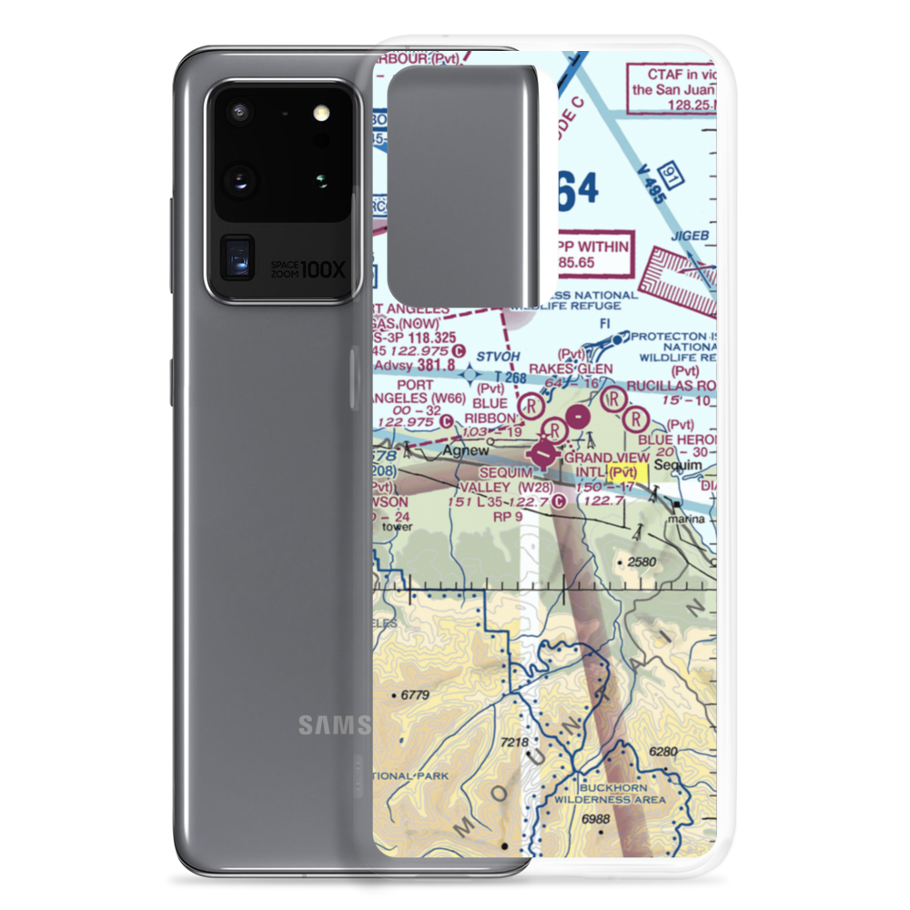Sequim Valley Airport (W28) VFR Sectional Samsung Case Samsung Galaxy S20 Ultra model shown