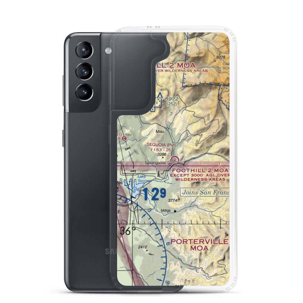 Sequoia Ranch Airport (CA44) VFR Sectional Samsung Case Samsung Galaxy S21 model shown