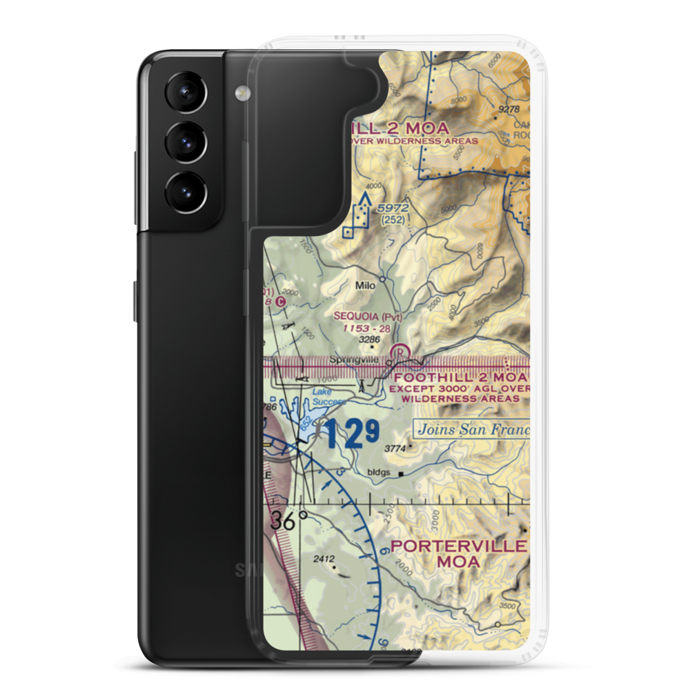 Sequoia Ranch Airport (CA44) VFR Sectional Samsung Case Samsung Galaxy S21 Plus model shown