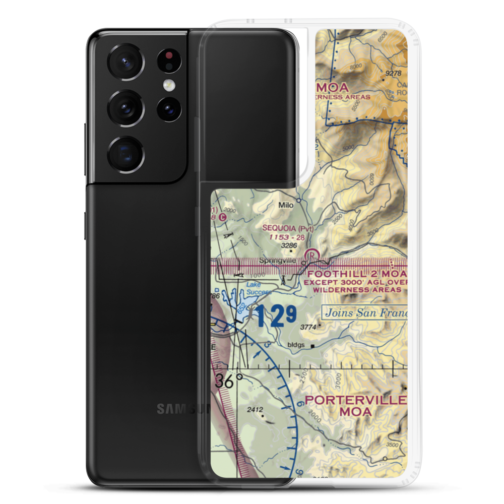 Sequoia Ranch Airport (CA44) VFR Sectional Samsung Case Samsung Galaxy S21 Ultra model shown