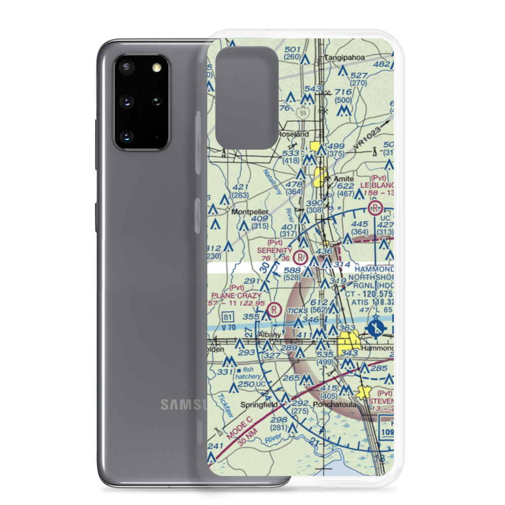 Serenity Field Airport (14LA) VFR Sectional Samsung Case Samsung Galaxy S20 Plus model shown