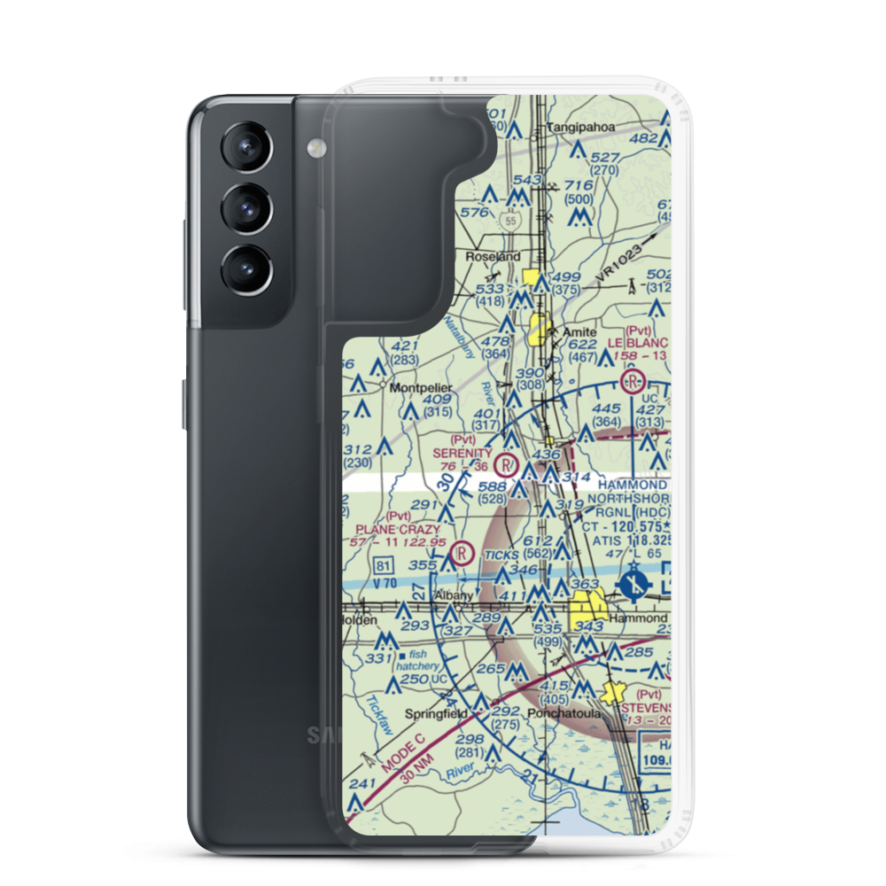 Serenity Field Airport (14LA) VFR Sectional Samsung Case Samsung Galaxy S21 model shown