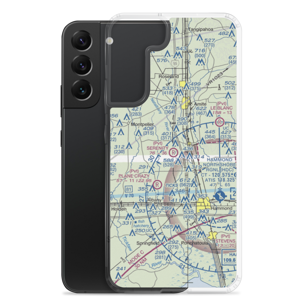 Serenity Field Airport (14LA) VFR Sectional Samsung Case Samsung Galaxy S22 Plus model shown