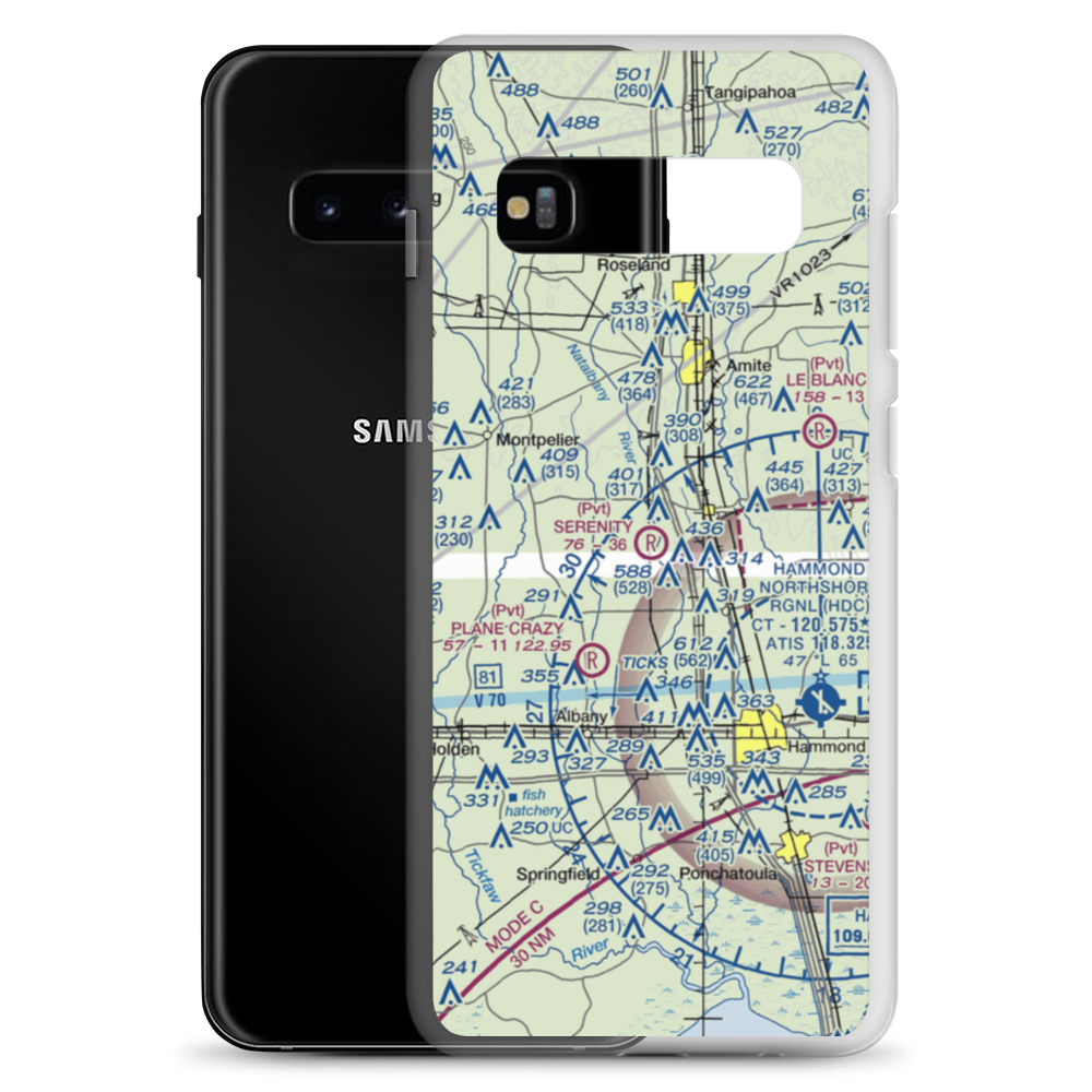Serenity Field Airport (14LA) VFR Sectional Samsung Case Samsung Galaxy S10+ model shown