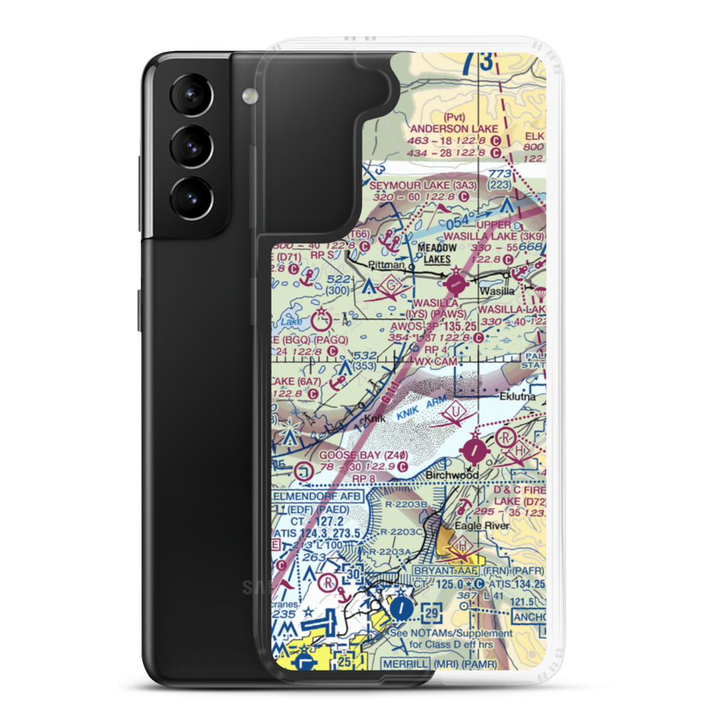 Settlers Bay Airstrip (41AK) VFR Sectional Samsung Case Samsung Galaxy S21 Plus model shown
