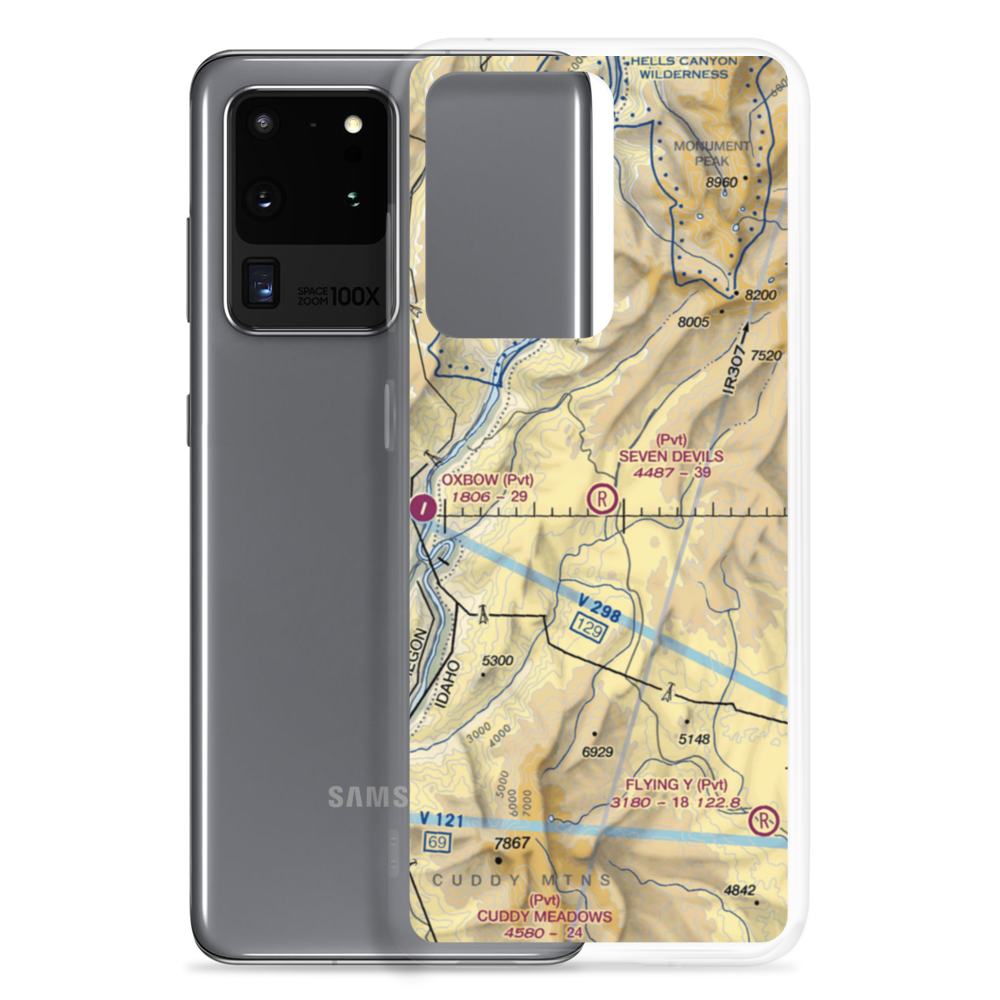 Seven Devils Airport (ID17) VFR Sectional Samsung Case Samsung Galaxy S20 Ultra model shown