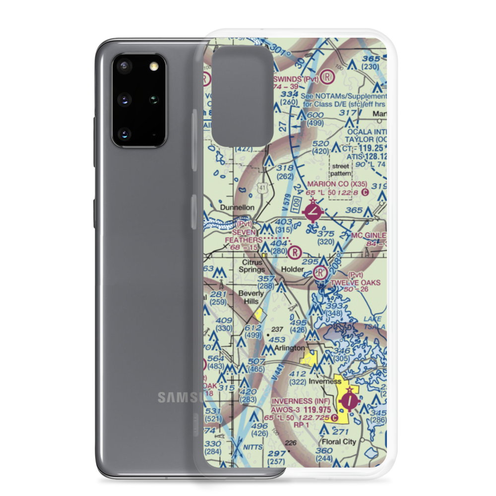 Seven Feathers Airport (10FD) VFR Sectional Samsung Case Samsung Galaxy S20 Plus model shown