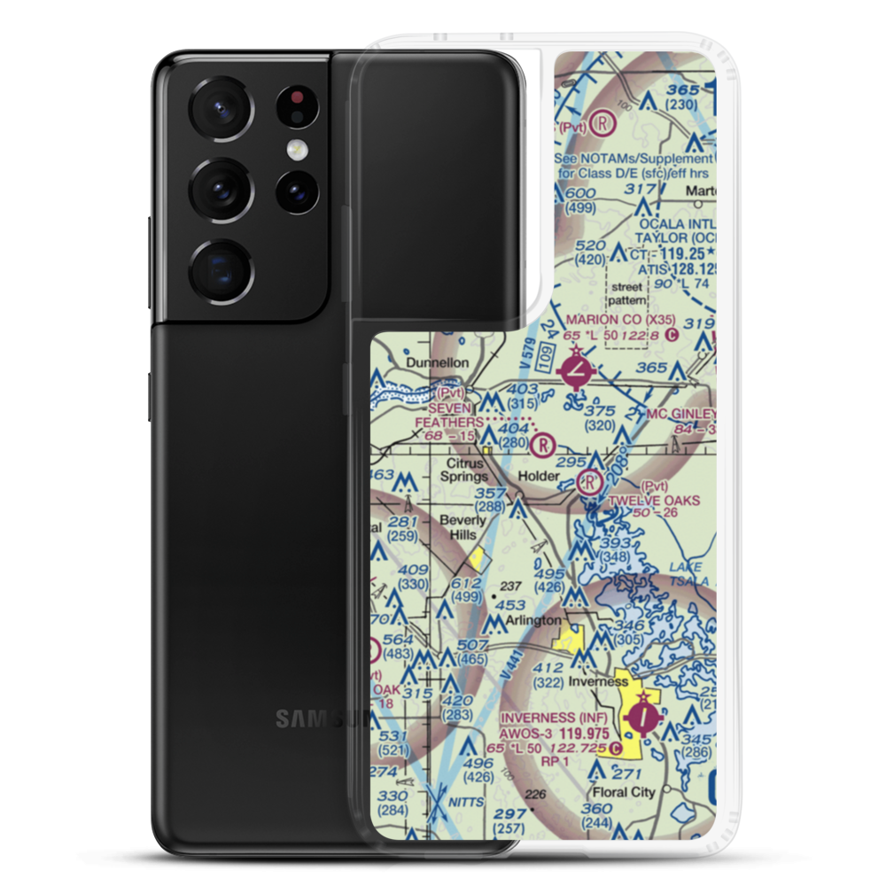 Seven Feathers Airport (10FD) VFR Sectional Samsung Case Samsung Galaxy S21 Ultra model shown