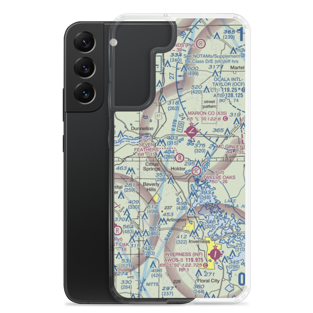 Seven Feathers Airport (10FD) VFR Sectional Samsung Case Samsung Galaxy S22 Plus model shown