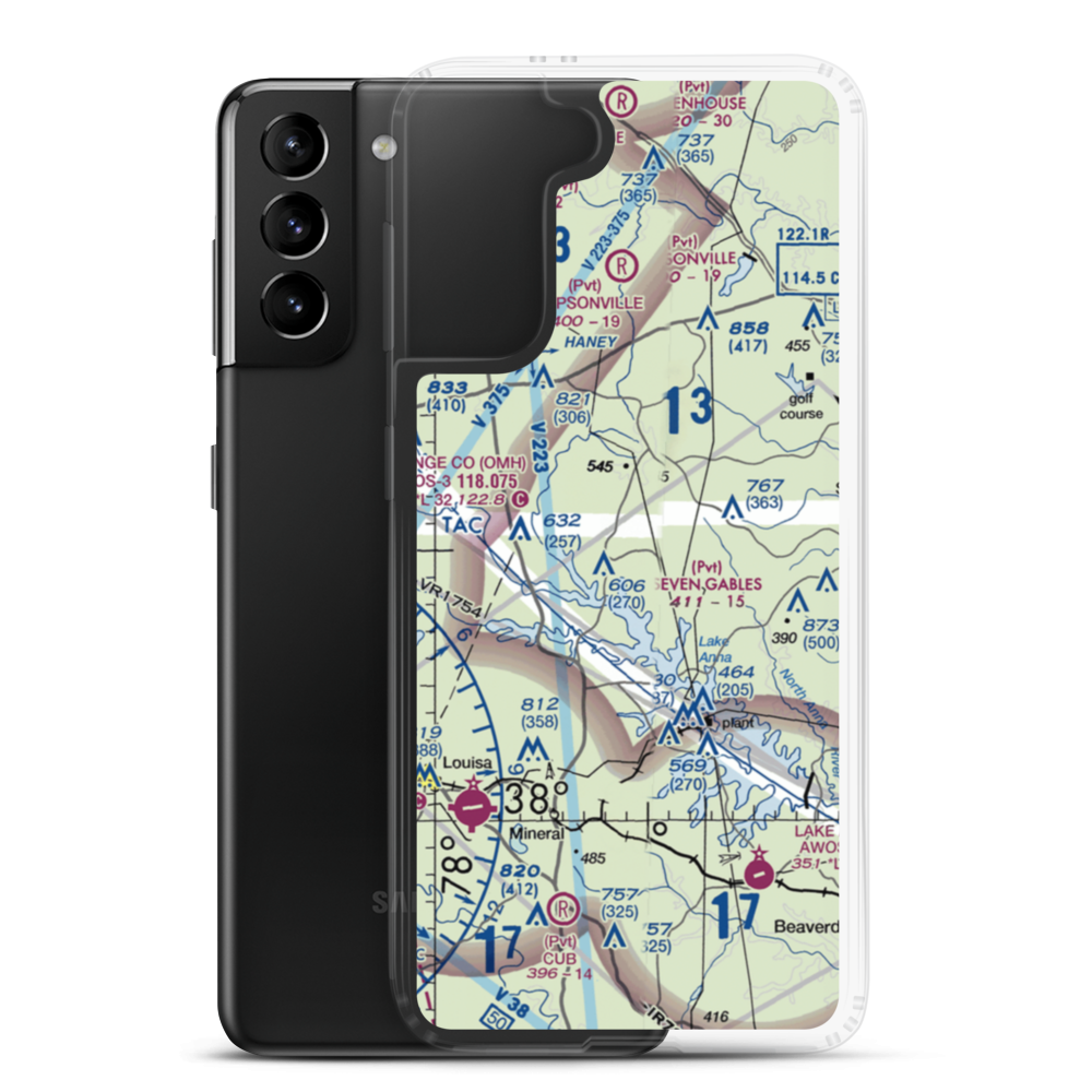 Seven Gables Airport (2VG7) VFR Sectional Samsung Case Samsung Galaxy S21 Plus model shown