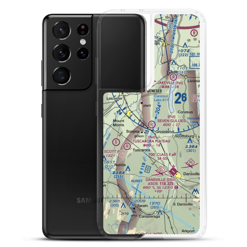 Seven Gullies Airport (0NK3) VFR Sectional Samsung Case Samsung Galaxy S21 Ultra model shown