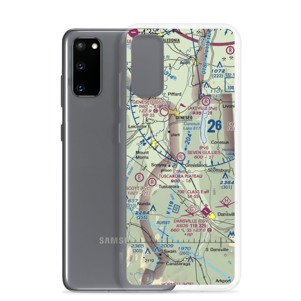 Seven Gullies Airport (0NK3) VFR Sectional Samsung Case Samsung Galaxy S20 model shown