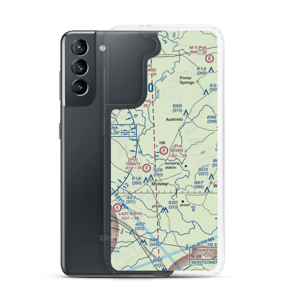 Seven J Stock Farm Airport (85XS) VFR Sectional Samsung Case Samsung Galaxy S21 model shown