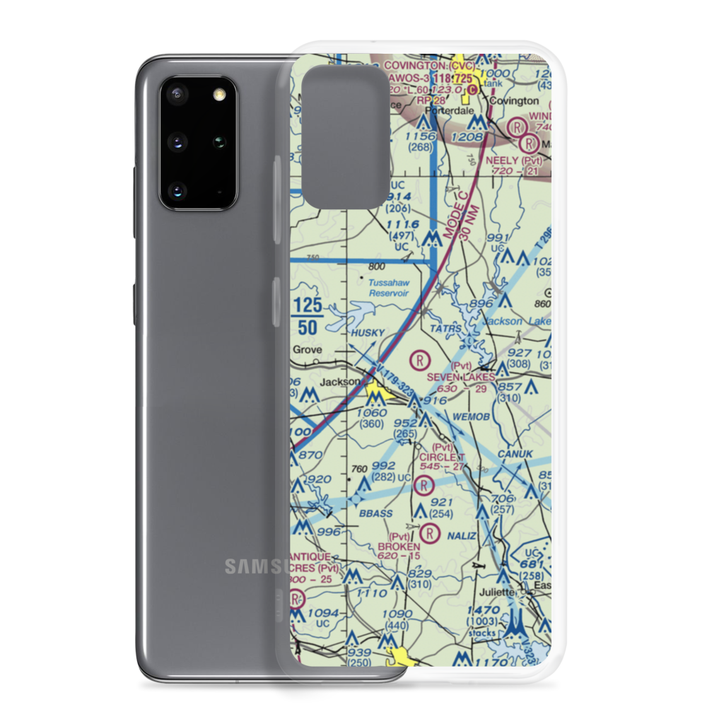 Seven Lakes Airport (62GA) VFR Sectional Samsung Case Samsung Galaxy S20 Plus model shown
