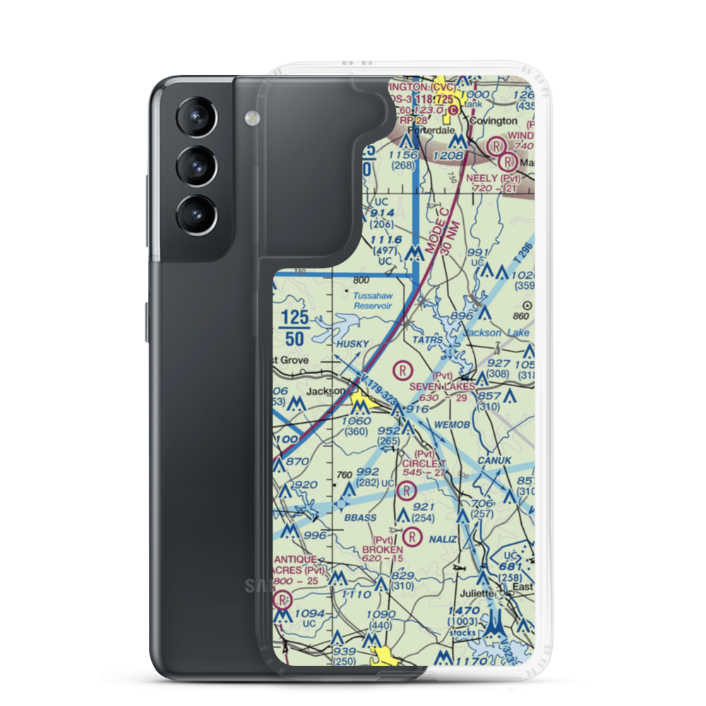 Seven Lakes Airport (62GA) VFR Sectional Samsung Case Samsung Galaxy S21 model shown