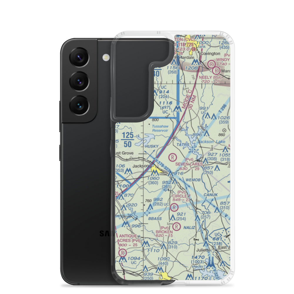 Seven Lakes Airport (62GA) VFR Sectional Samsung Case Samsung Galaxy S22 model shown