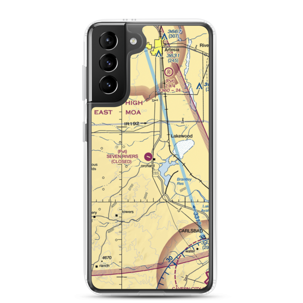 Seven Rivers Airport (62NM) VFR Sectional Samsung Case Samsung Galaxy S21 Plus model shown