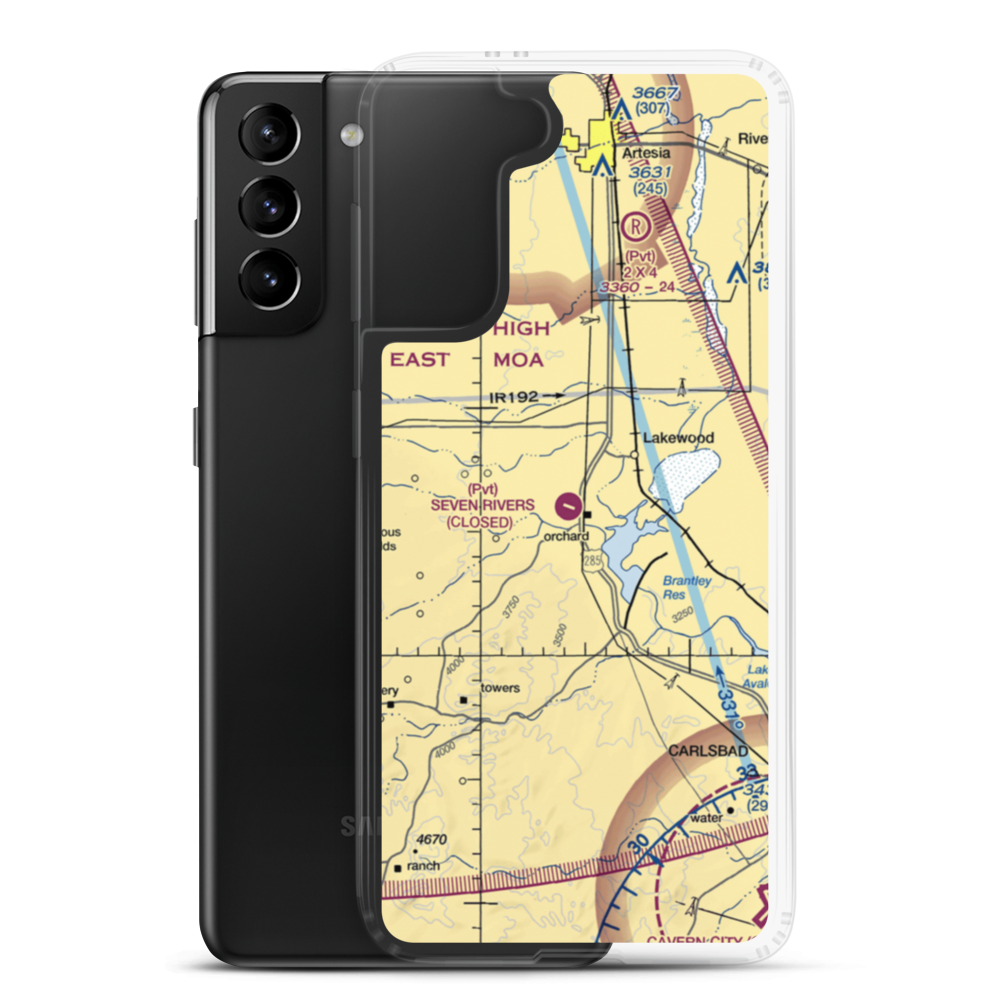 Seven Rivers Airport (62NM) VFR Sectional Samsung Case Samsung Galaxy S21 Plus model shown