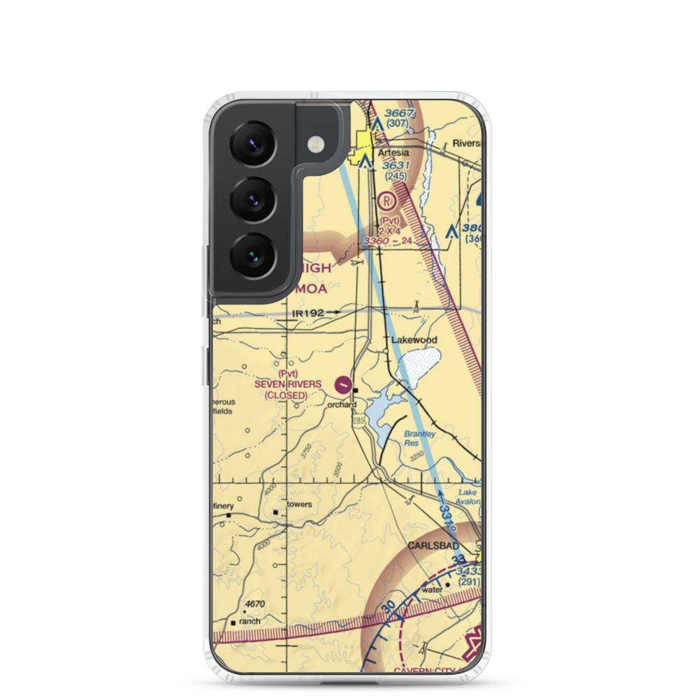 Seven Rivers Airport (62NM) VFR Sectional Samsung Case Samsung Galaxy S22 model shown