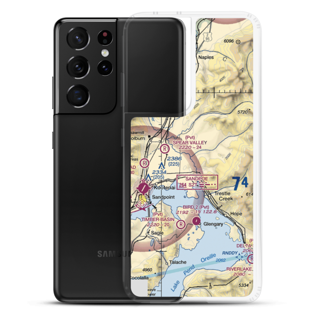 Seven Shamrock Airport (26ID) VFR Sectional Samsung Case Samsung Galaxy S21 Ultra model shown