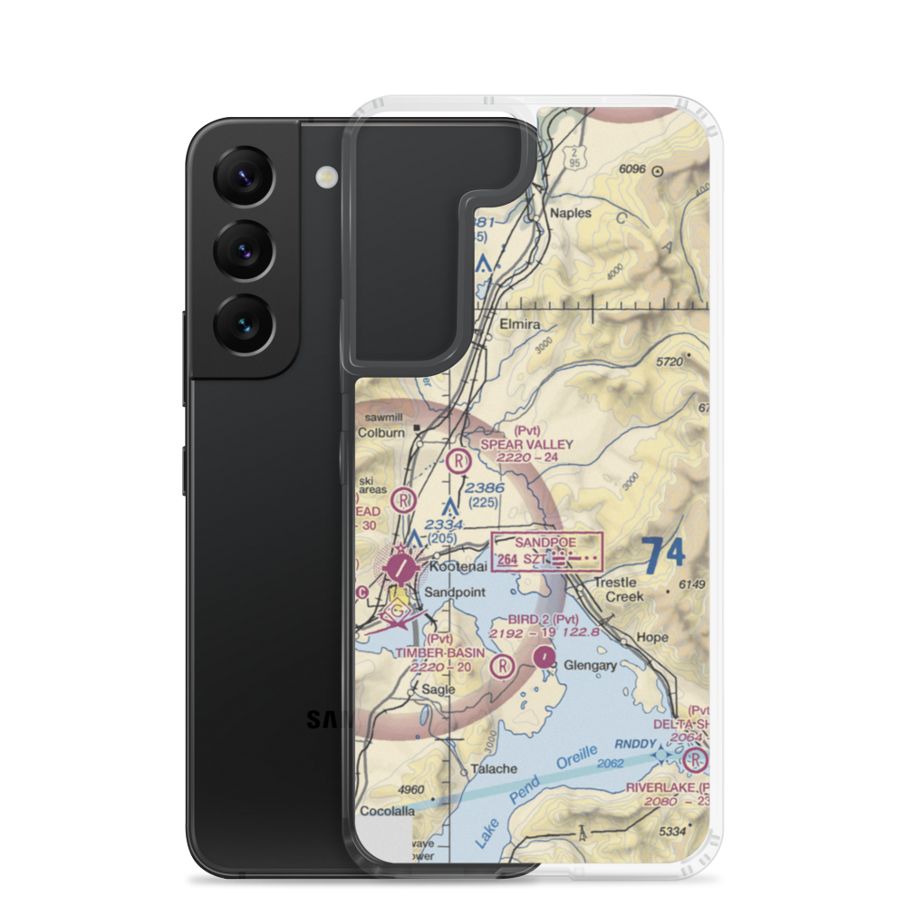 Seven Shamrock Airport (26ID) VFR Sectional Samsung Case Samsung Galaxy S22 model shown