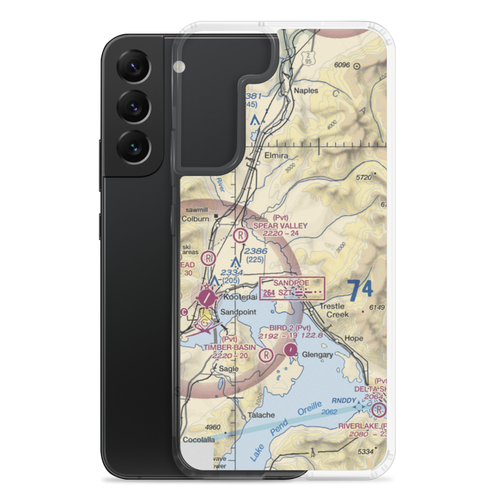 Seven Shamrock Airport (26ID) VFR Sectional Samsung Case Samsung Galaxy S22 Plus model shown