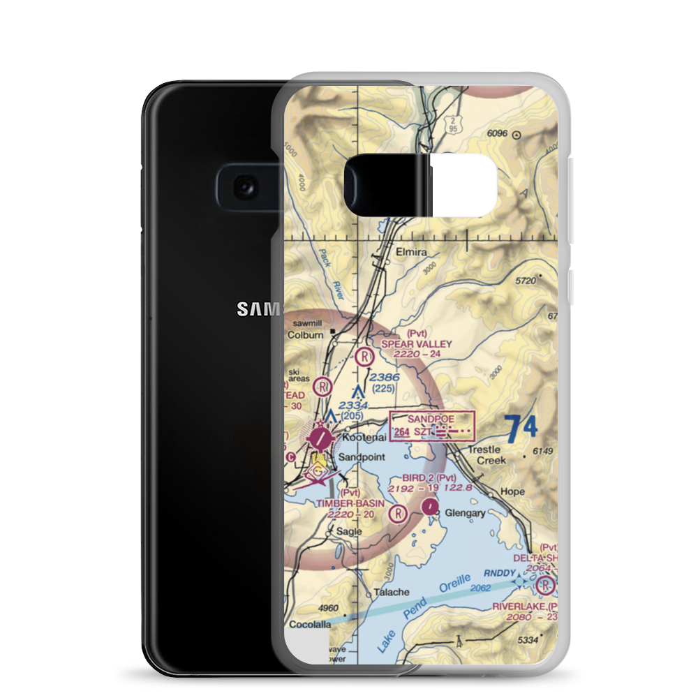 Seven Shamrock Airport (26ID) VFR Sectional Samsung Case Samsung Galaxy S10e model shown