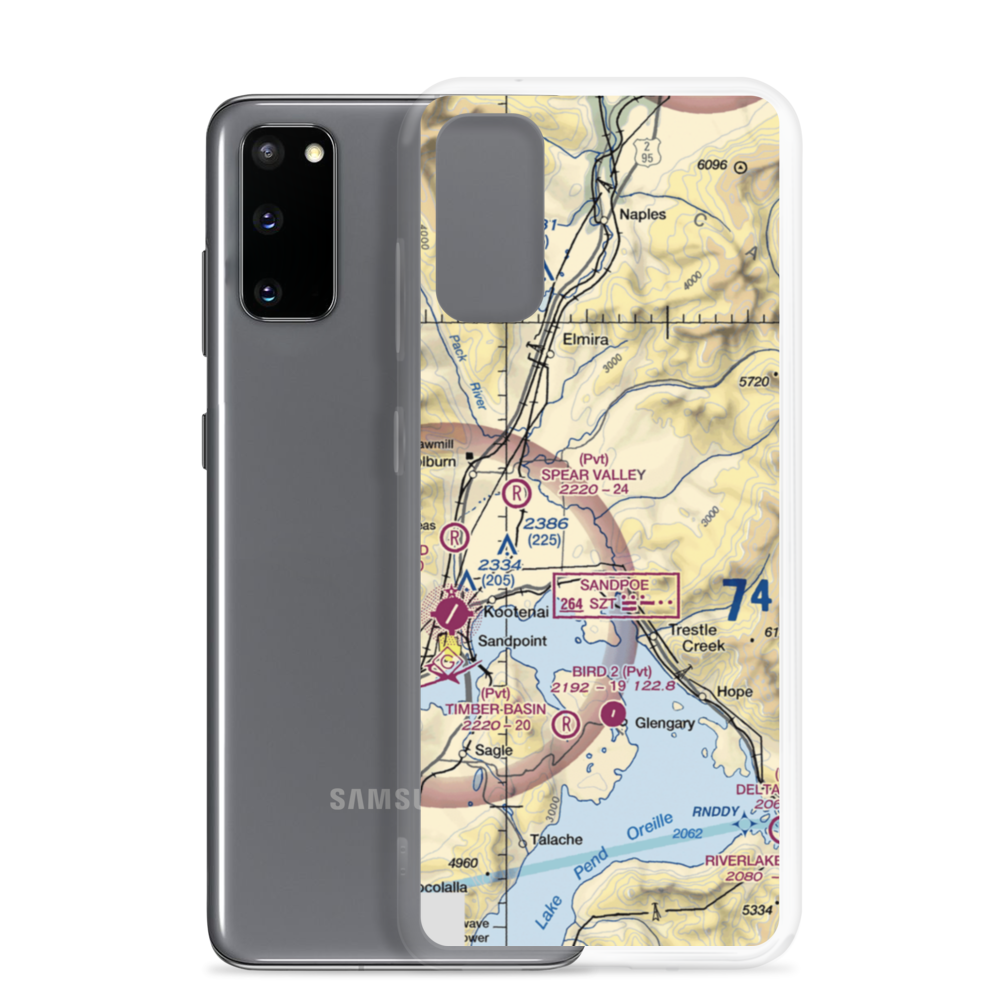Seven Shamrock Airport (26ID) VFR Sectional Samsung Case Samsung Galaxy S20 model shown