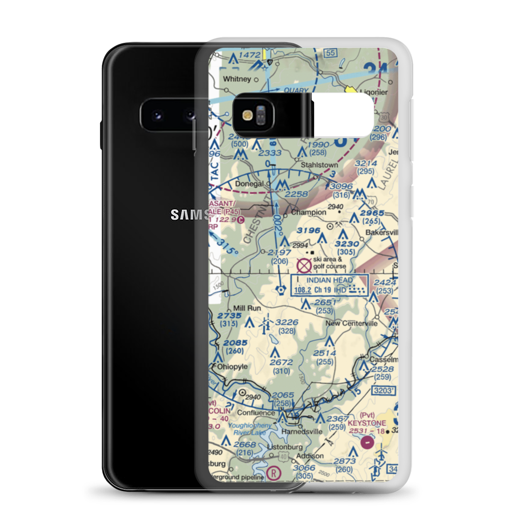 Seven Springs Airport (7SP) VFR Sectional Samsung Case Samsung Galaxy S10 model shown