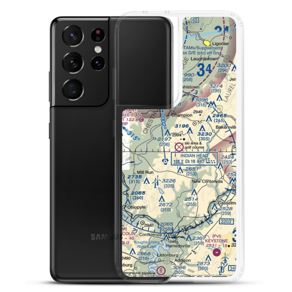 Seven Springs Airport (7SP) VFR Sectional Samsung Case Samsung Galaxy S21 Ultra model shown