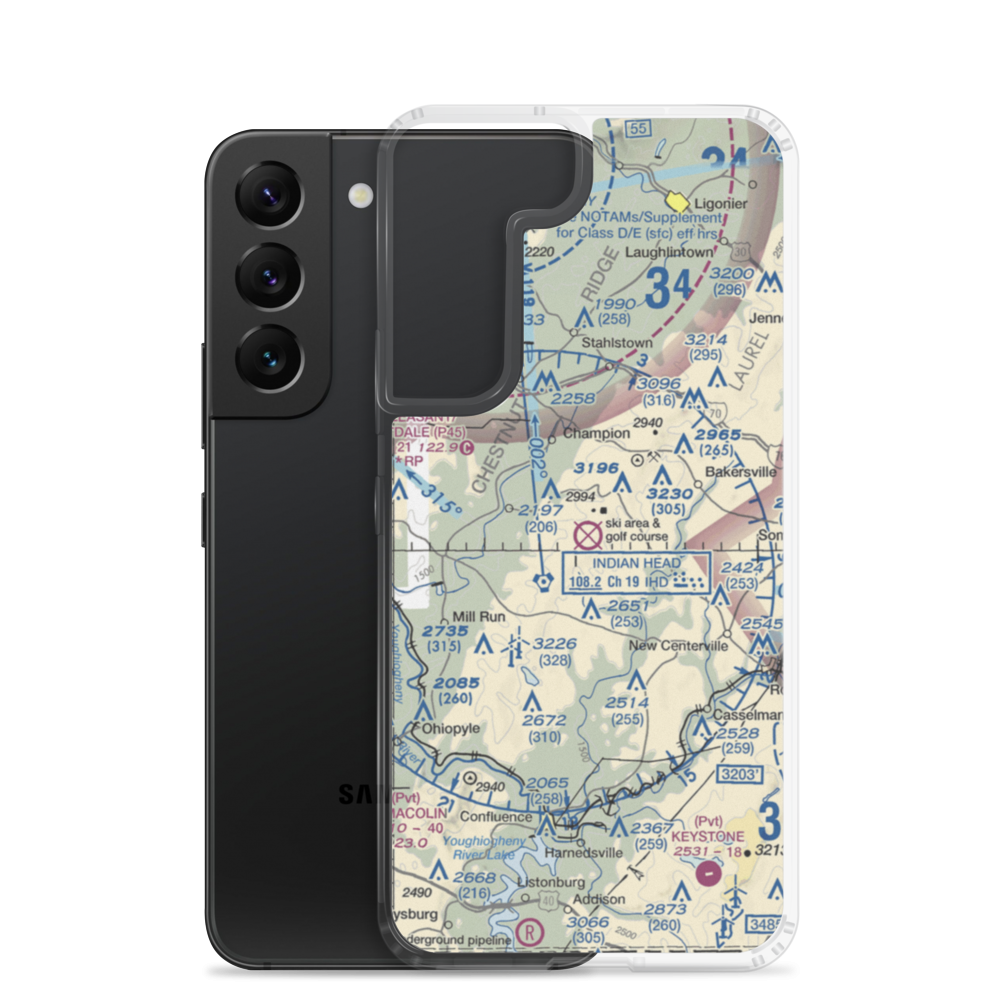 Seven Springs Airport (7SP) VFR Sectional Samsung Case Samsung Galaxy S22 model shown