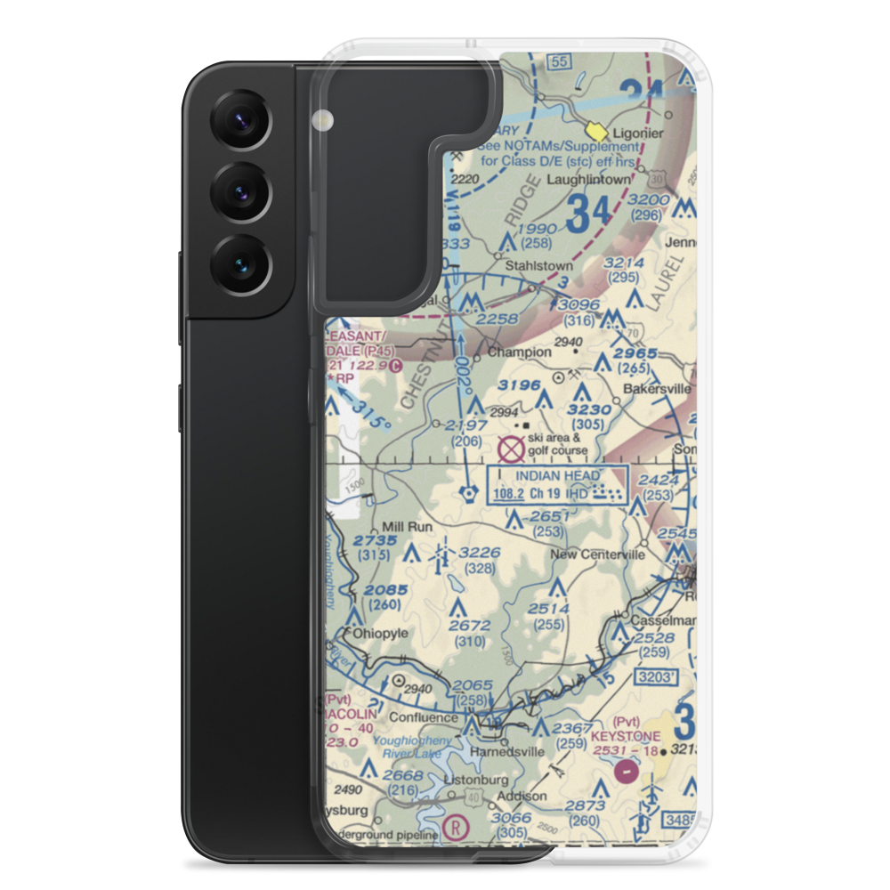 Seven Springs Airport (7SP) VFR Sectional Samsung Case Samsung Galaxy S22 Plus model shown