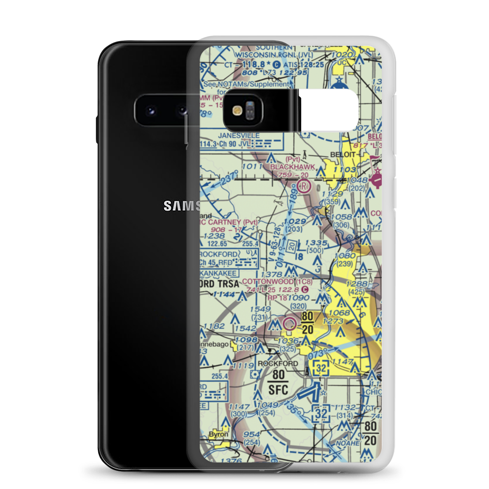 Severson Airport (LL79) VFR Sectional Samsung Case Samsung Galaxy S10 model shown