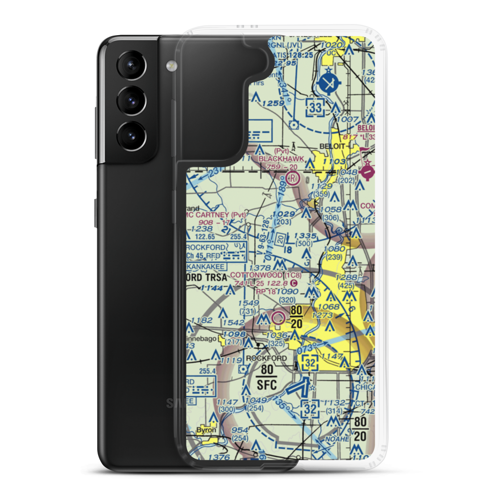 Severson Airport (LL79) VFR Sectional Samsung Case Samsung Galaxy S21 Plus model shown