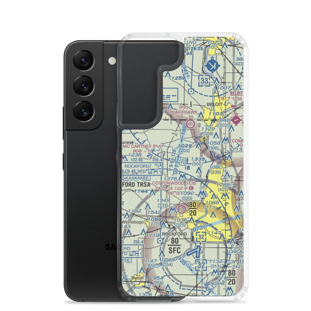 Severson Airport (LL79) VFR Sectional Samsung Case Samsung Galaxy S22 model shown