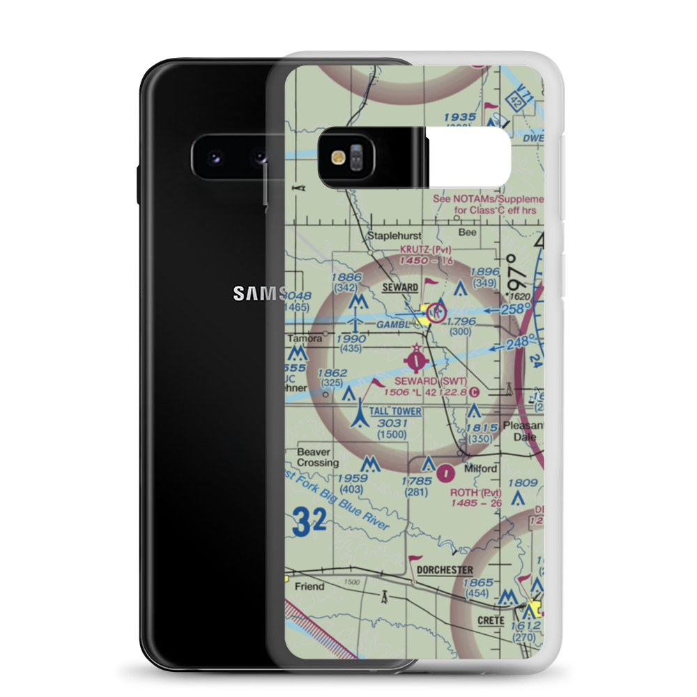 Seward Municipal Airport (SWT) VFR Sectional Samsung Case Samsung Galaxy S10 model shown