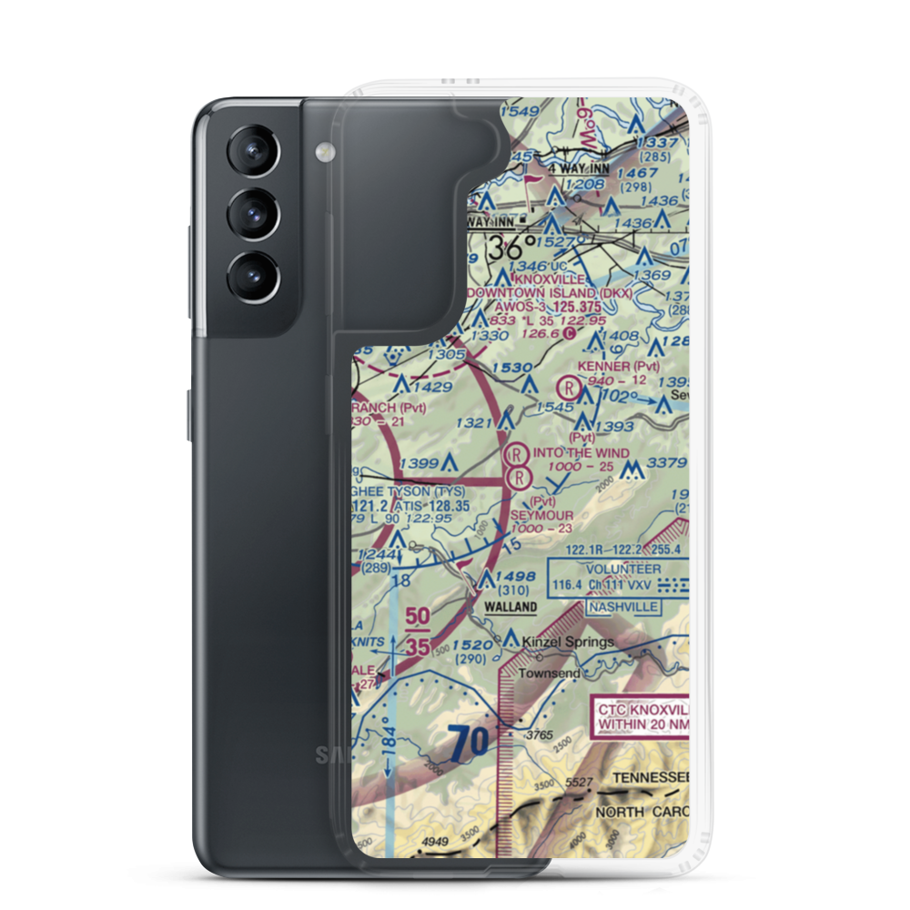Seymour Air Park, Inc. Airport (TN20) VFR Sectional Samsung Case Samsung Galaxy S21 model shown