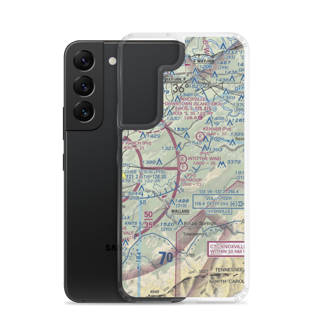 Seymour Air Park, Inc. Airport (TN20) VFR Sectional Samsung Case Samsung Galaxy S22 model shown