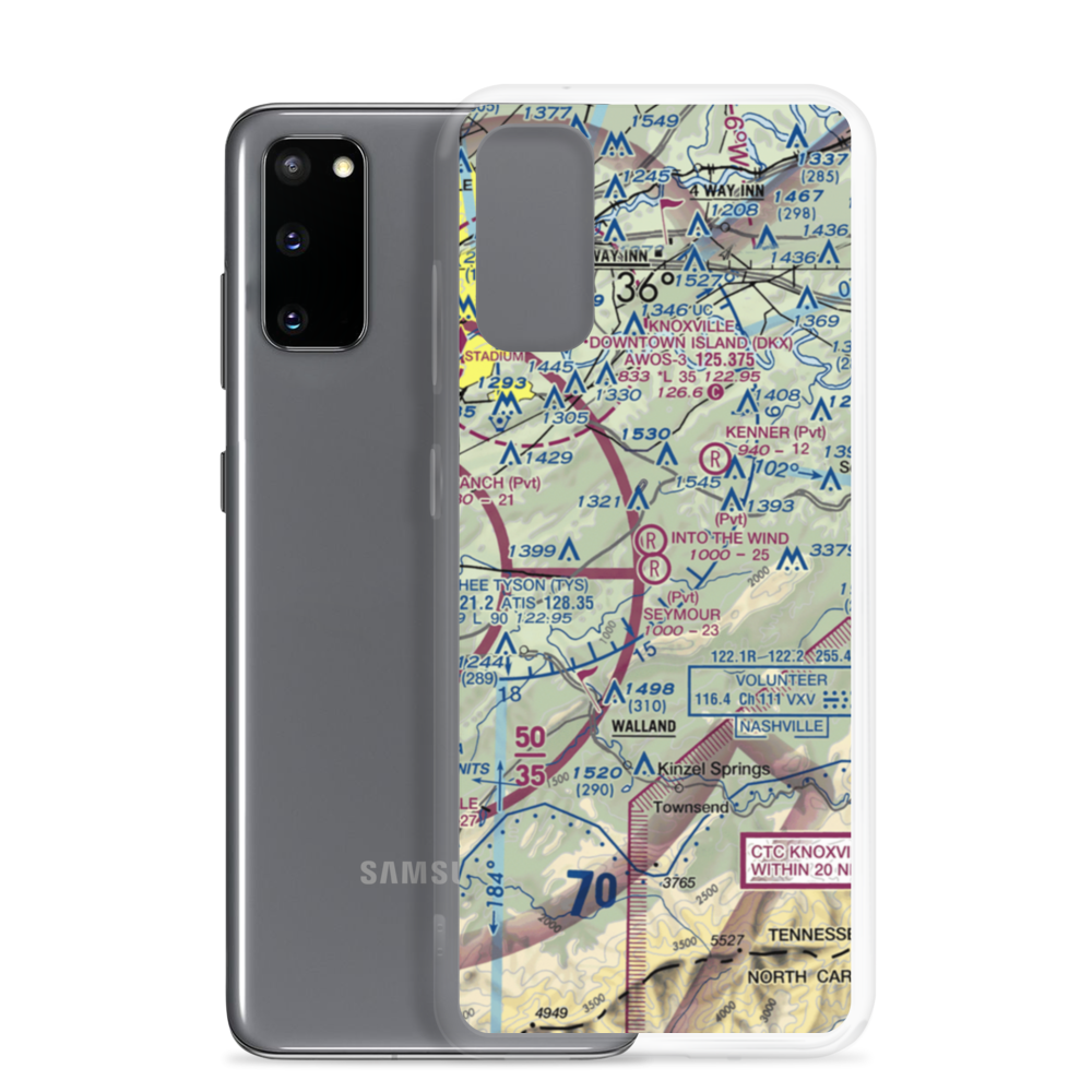 Seymour Air Park, Inc. Airport (TN20) VFR Sectional Samsung Case Samsung Galaxy S20 model shown
