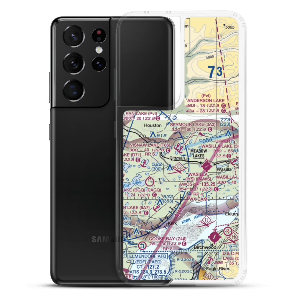 Seymour Lake Seaplane Base (3A3) VFR Sectional Samsung Case Samsung Galaxy S21 Ultra model shown