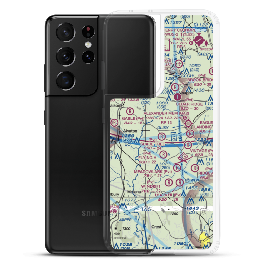 Shade Tree Airport (GA73) VFR Sectional Samsung Case Samsung Galaxy S21 Ultra model shown