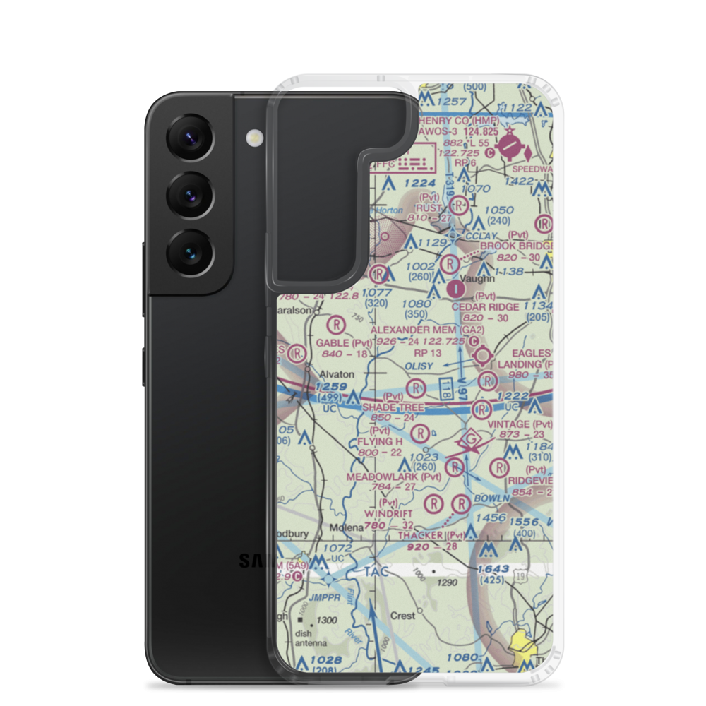 Shade Tree Airport (GA73) VFR Sectional Samsung Case Samsung Galaxy S22 model shown