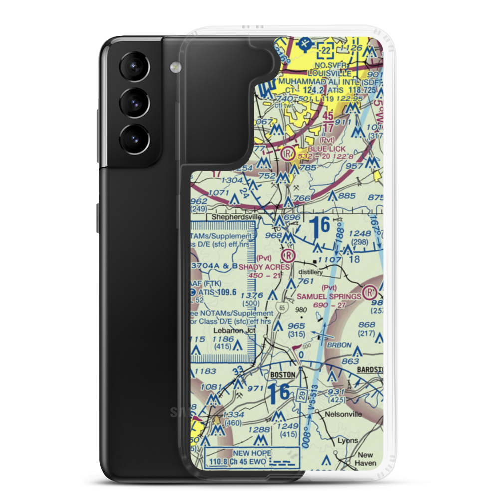 Shady Acres Airport (4KY8) VFR Sectional Samsung Case Samsung Galaxy S21 Plus model shown
