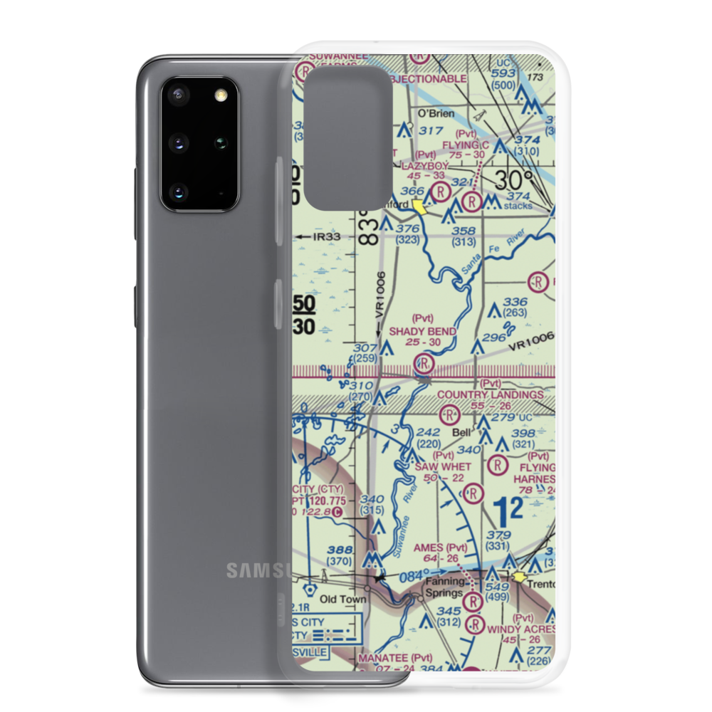 Shady Bend Airport (9FL5) VFR Sectional Samsung Case Samsung Galaxy S20 Plus model shown