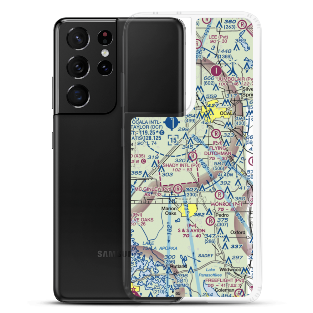 Shady International Airport (FA49) VFR Sectional Samsung Case Samsung Galaxy S21 Ultra model shown